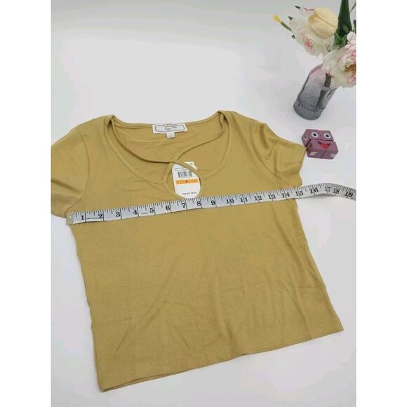 Hippie Rose Criss-Cross T-Shirt Juniors Size S Bold Green Short Sleeve Pullover - Picture 4 of 11